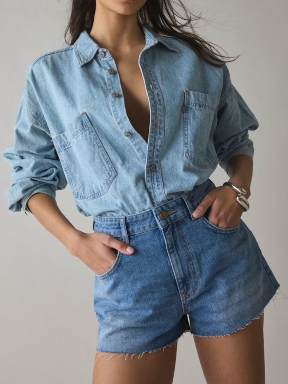 🟤NWT BDG Oscar Cutoff Denim Micro Short in Medium Blue
